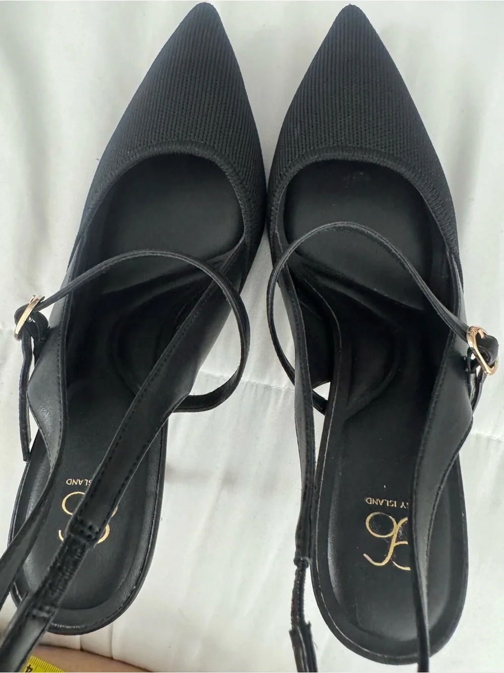 Black Pointed Slingback Heels